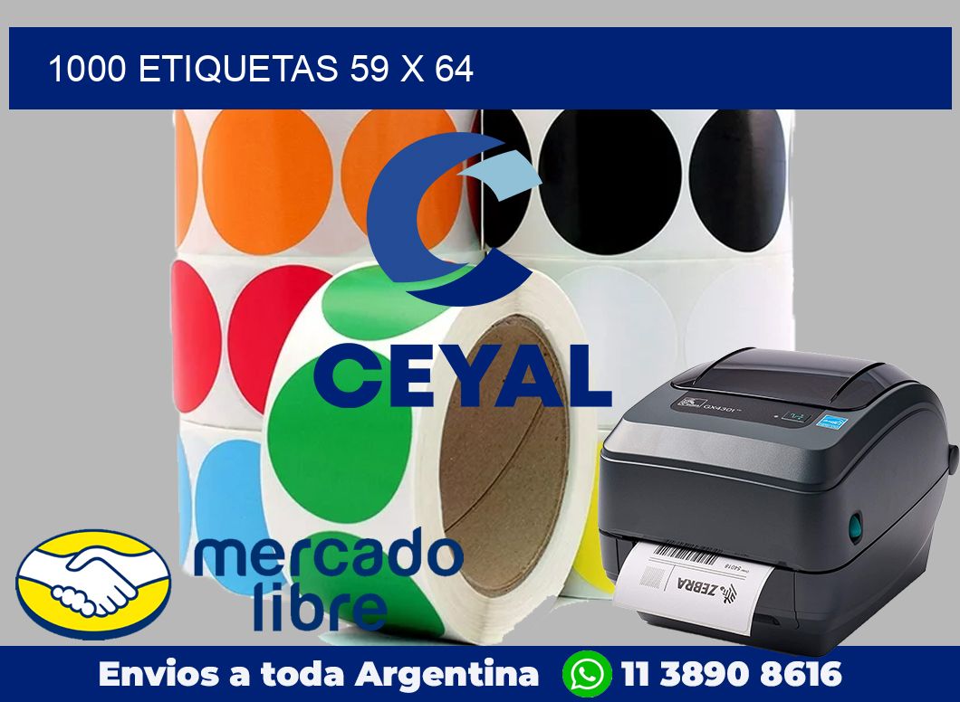 1000 etiquetas 59 x 64