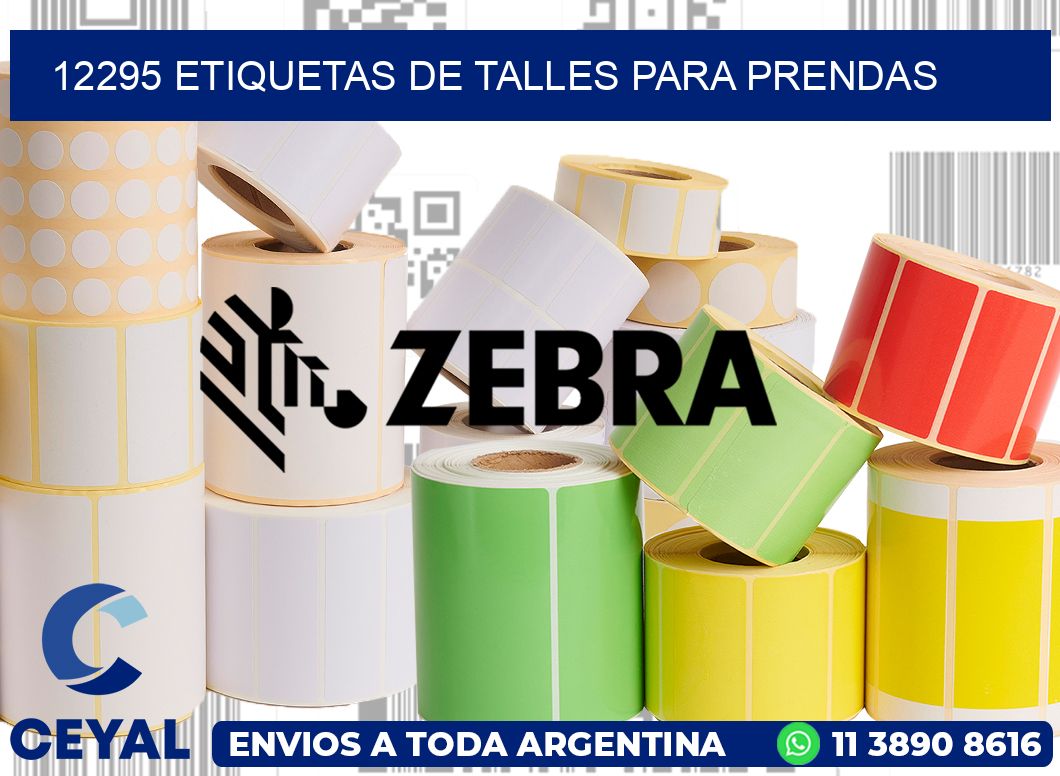 12295 Etiquetas de talles para Prendas