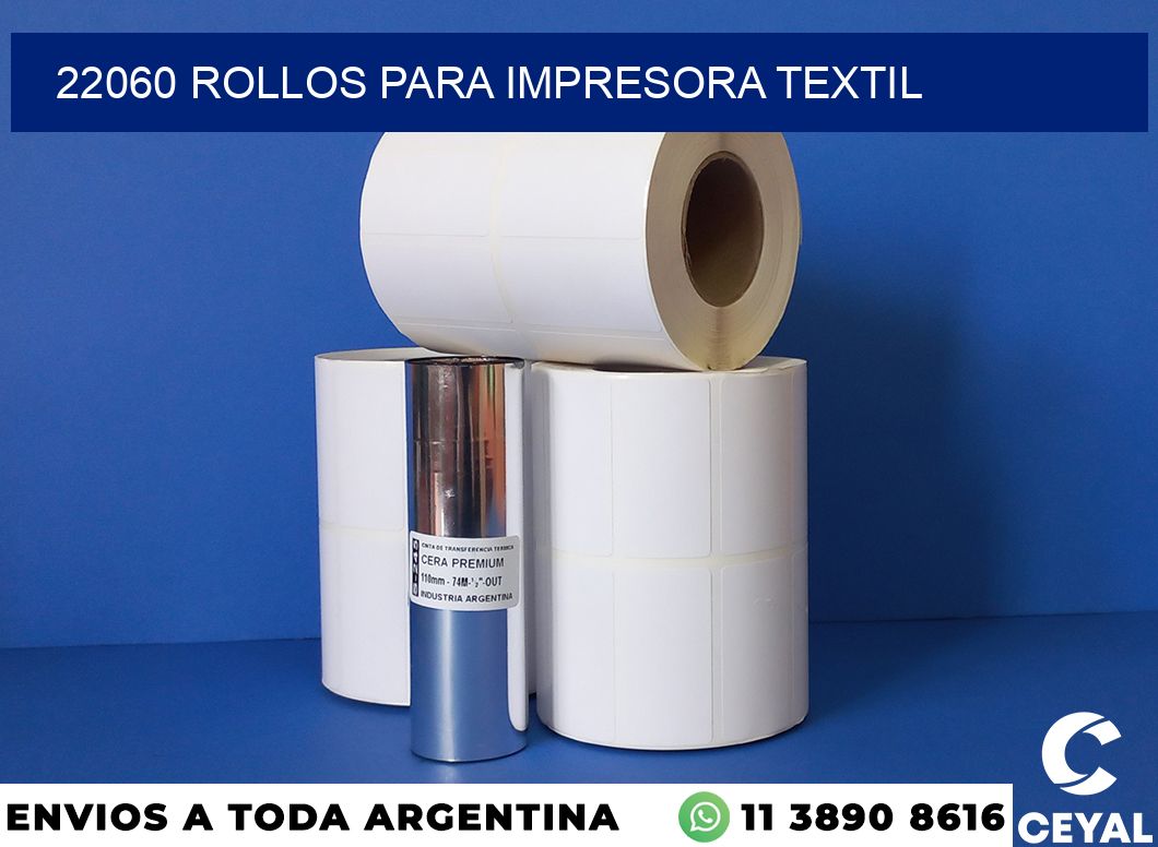 22060 rollos para impresora textil