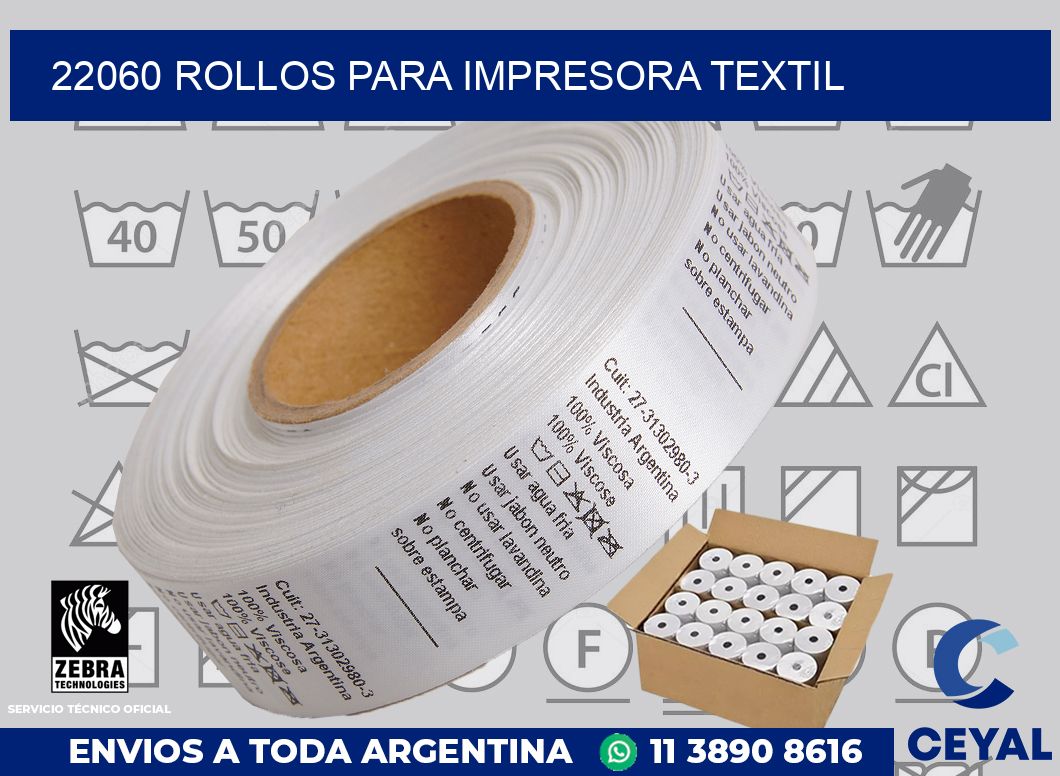 22060 rollos para impresora textil