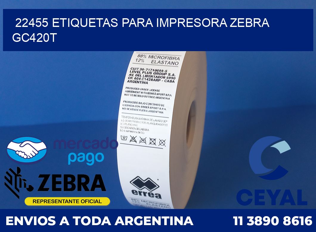 22455 etiquetas para impresora zebra GC420T