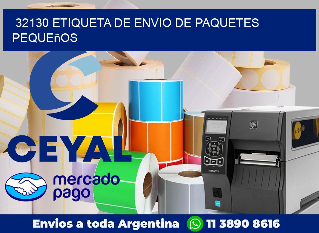 32130 Etiqueta de envio de paquetes pequeños