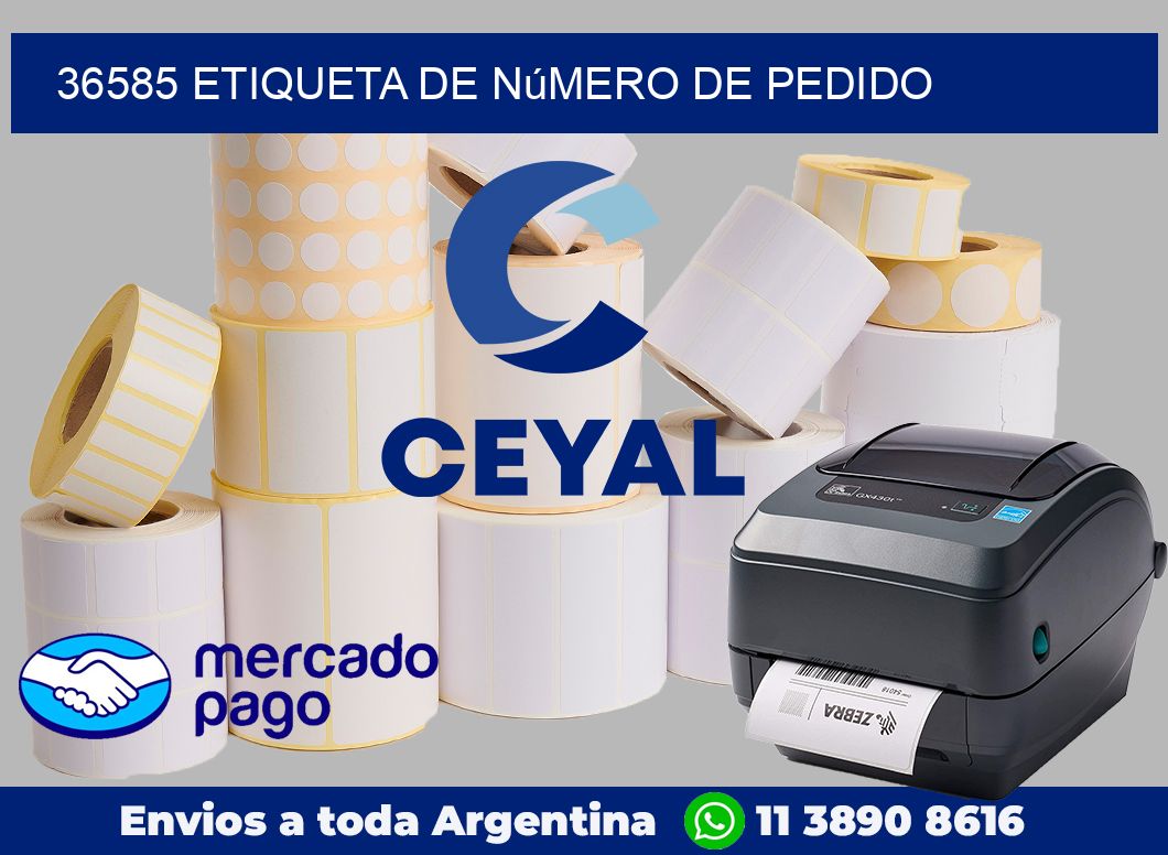 36585 Etiqueta de número de pedido