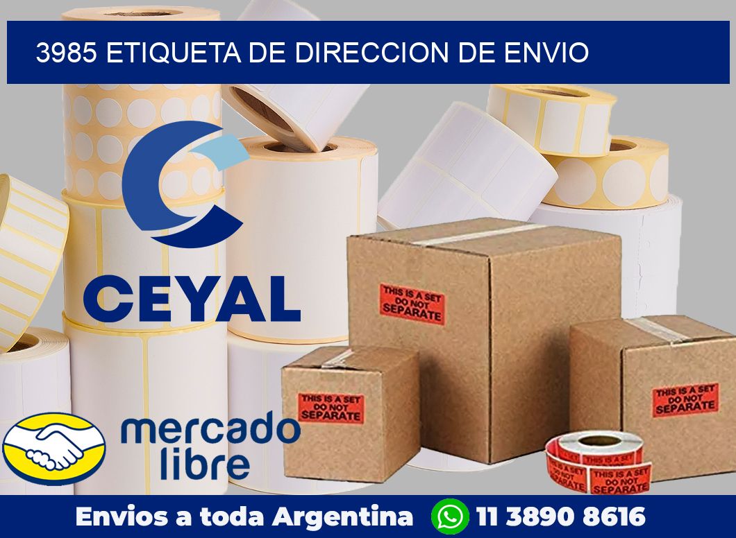 3985 Etiqueta de direccion de envio