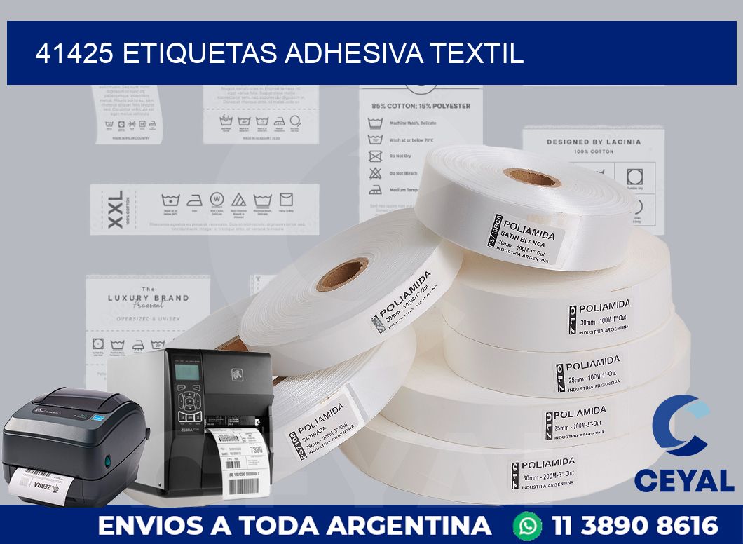 41425 etiquetas adhesiva textil