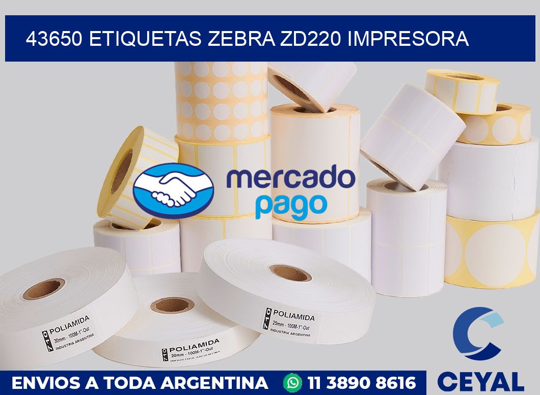 43650 etiquetas Zebra zd220 impresora