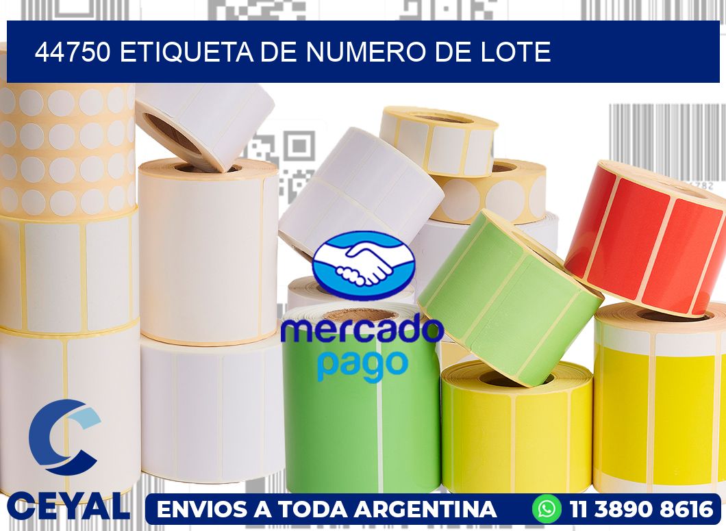 44750 Etiqueta de numero de lote