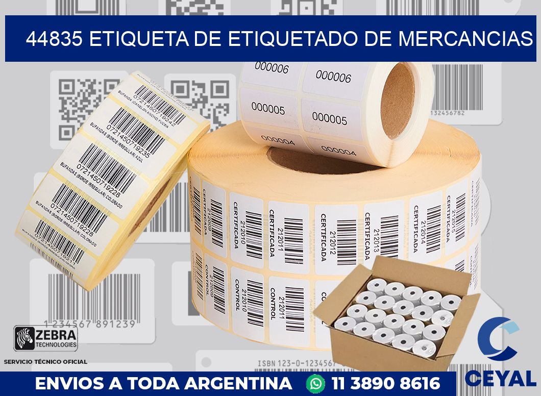 44835 Etiqueta de etiquetado de mercancias
