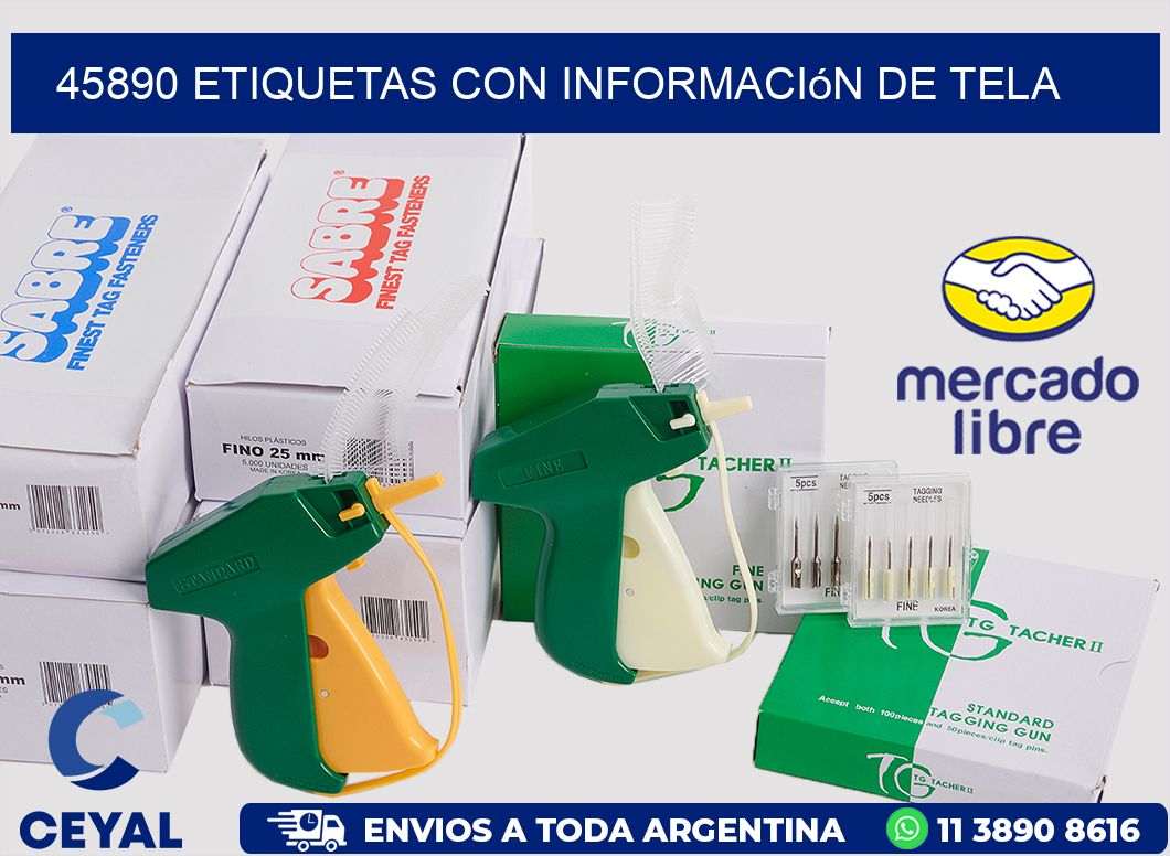 45890 Etiquetas con información de tela