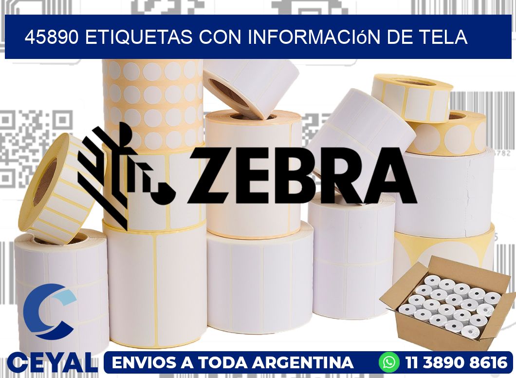 45890 Etiquetas con información de tela