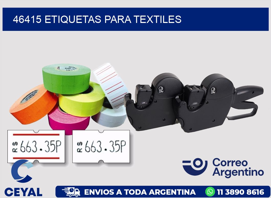 46415 etiquetas para textiles