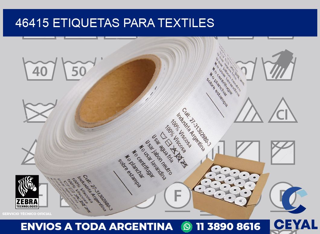 46415 etiquetas para textiles