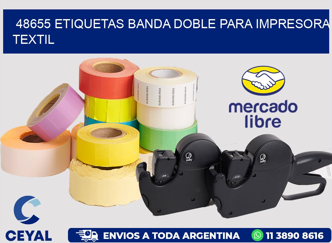 48655 etiquetas banda doble para impresora textil
