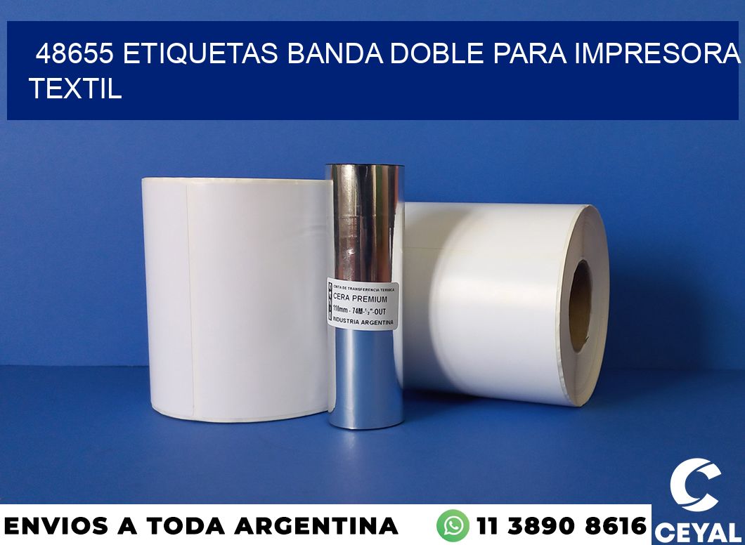48655 etiquetas banda doble para impresora textil