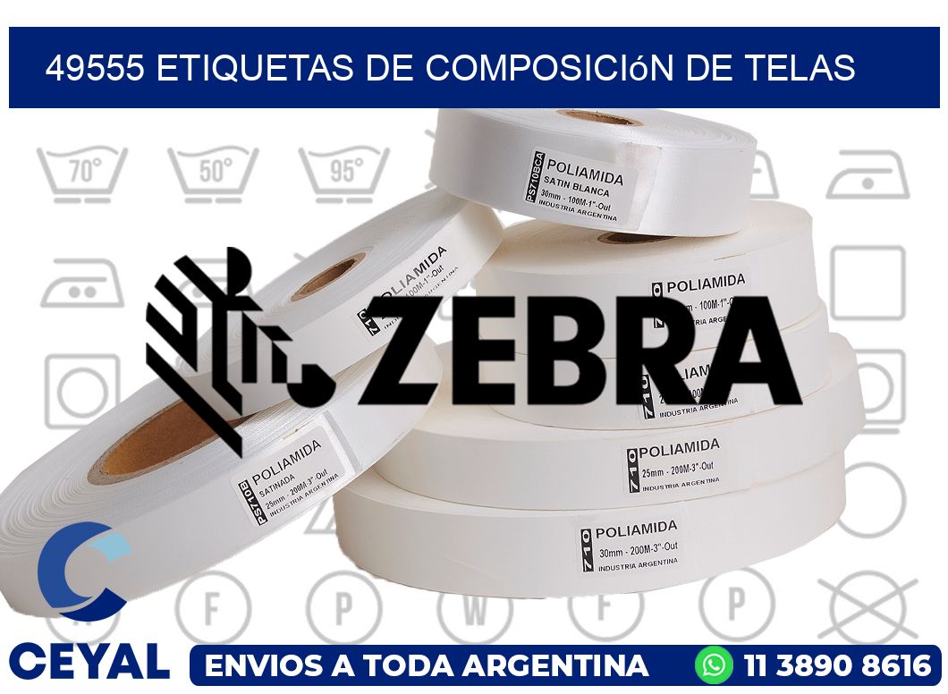 49555 Etiquetas de composición de Telas