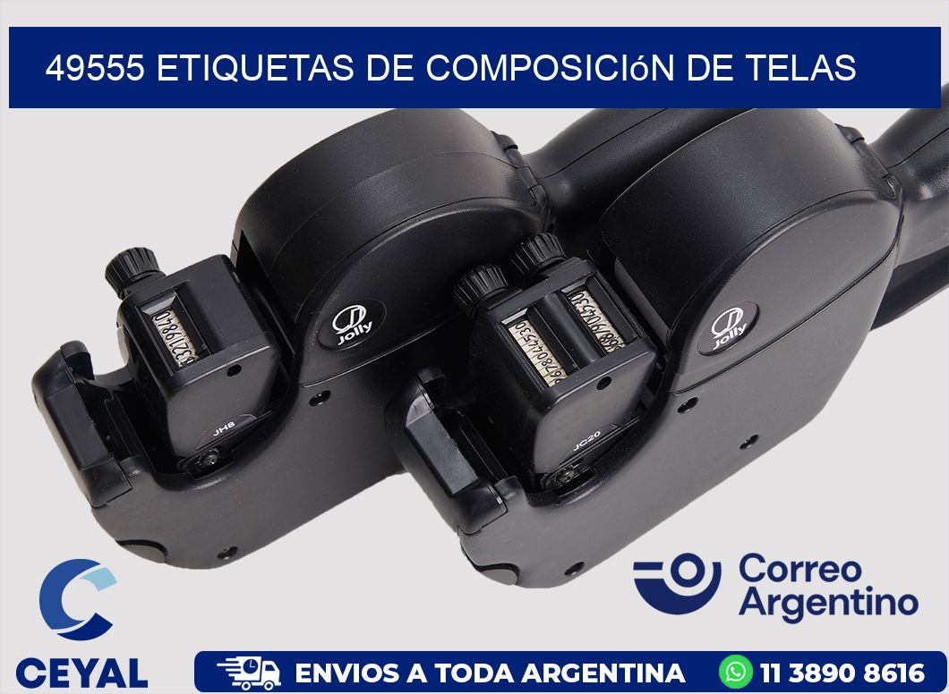 49555 Etiquetas de composición de Telas