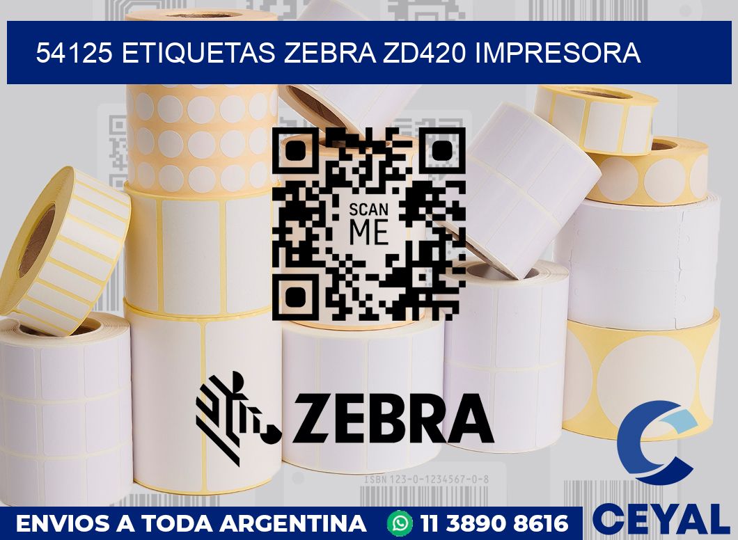 54125 etiquetas Zebra zd420 impresora