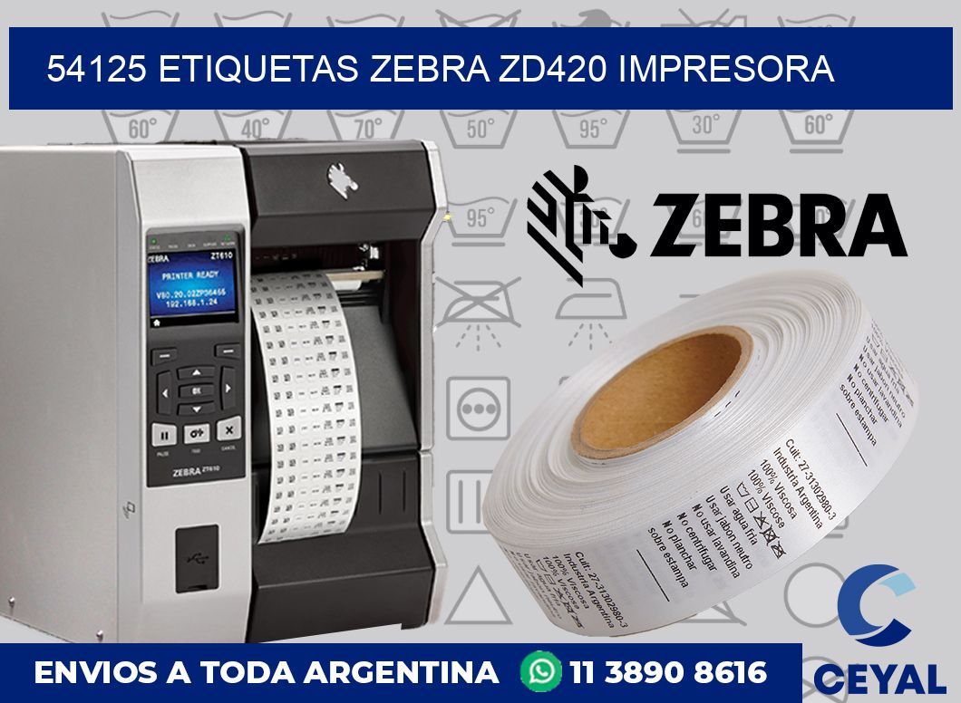 54125 etiquetas Zebra zd420 impresora