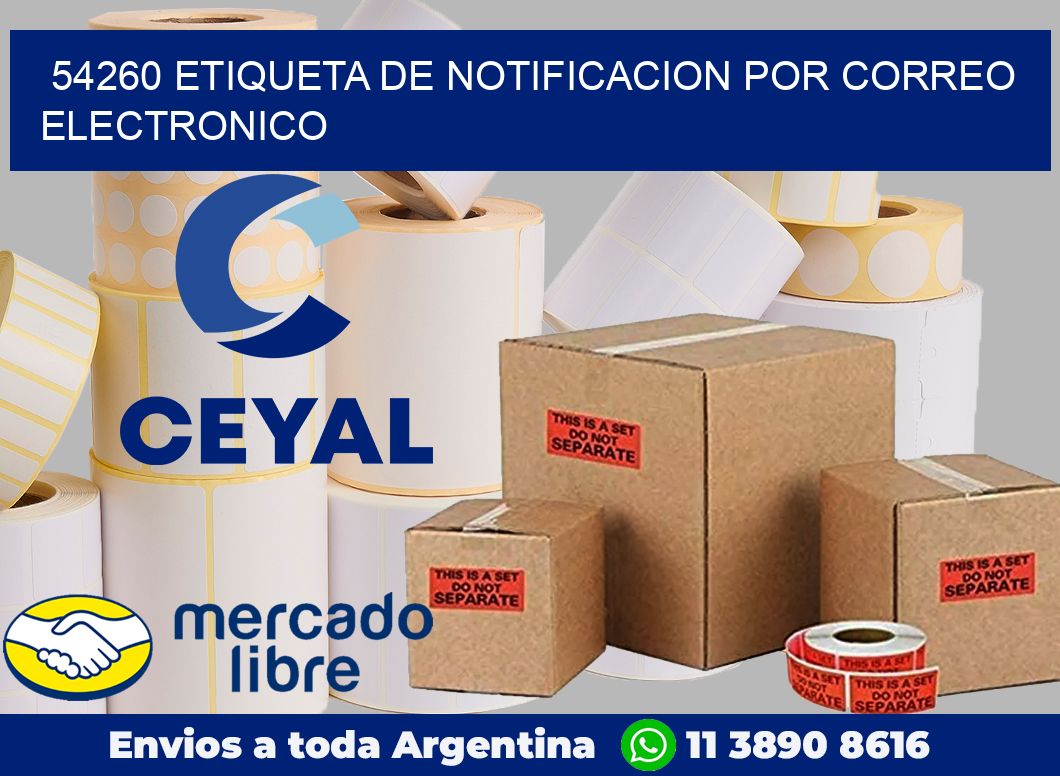 54260 Etiqueta de notificacion por correo electronico