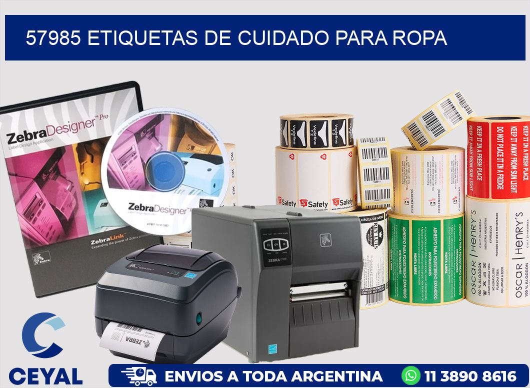 57985 Etiquetas de cuidado para ropa