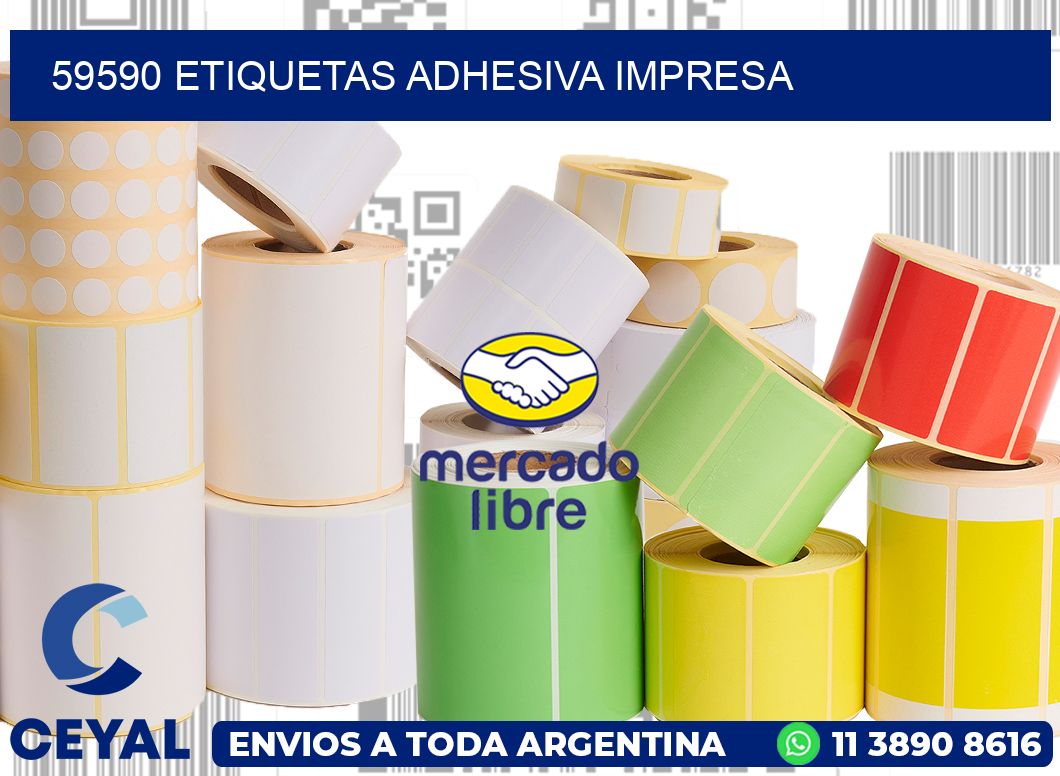 59590 etiquetas adhesiva impresa