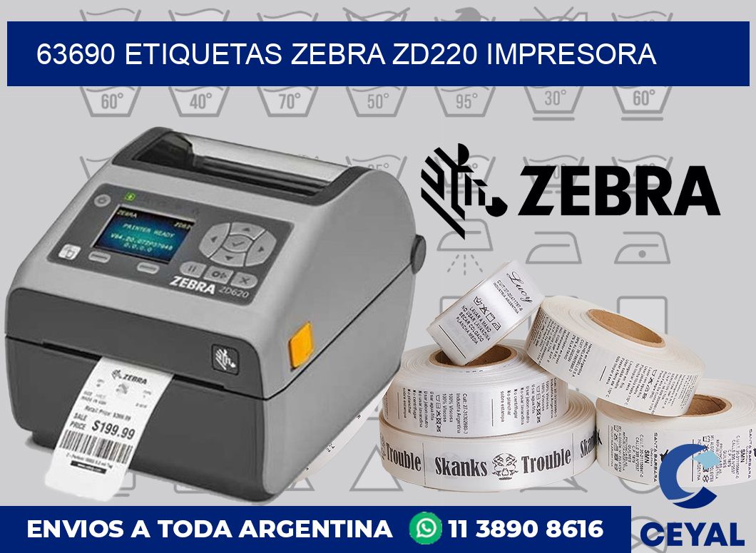 63690 etiquetas Zebra zd220 impresora
