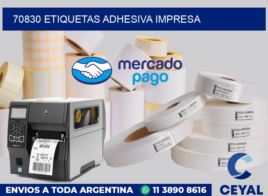 70830 etiquetas adhesiva impresa