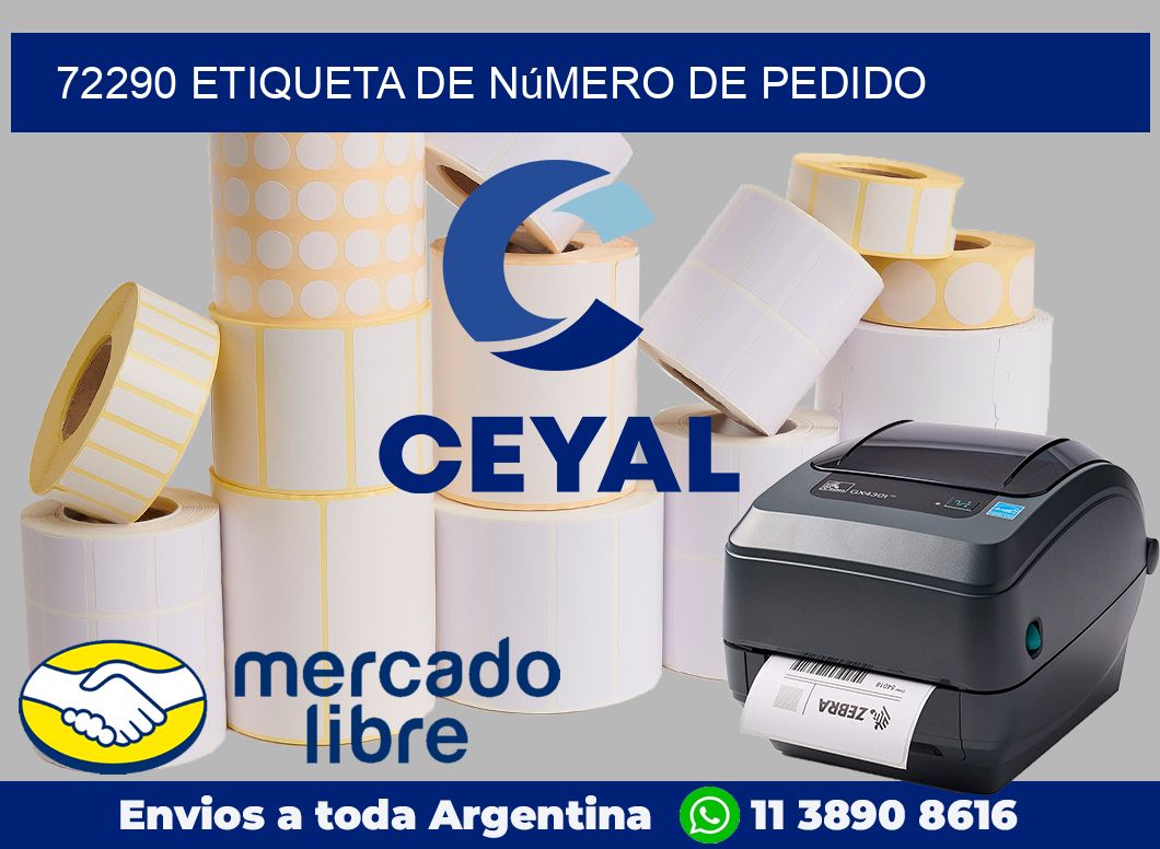 72290 Etiqueta de número de pedido