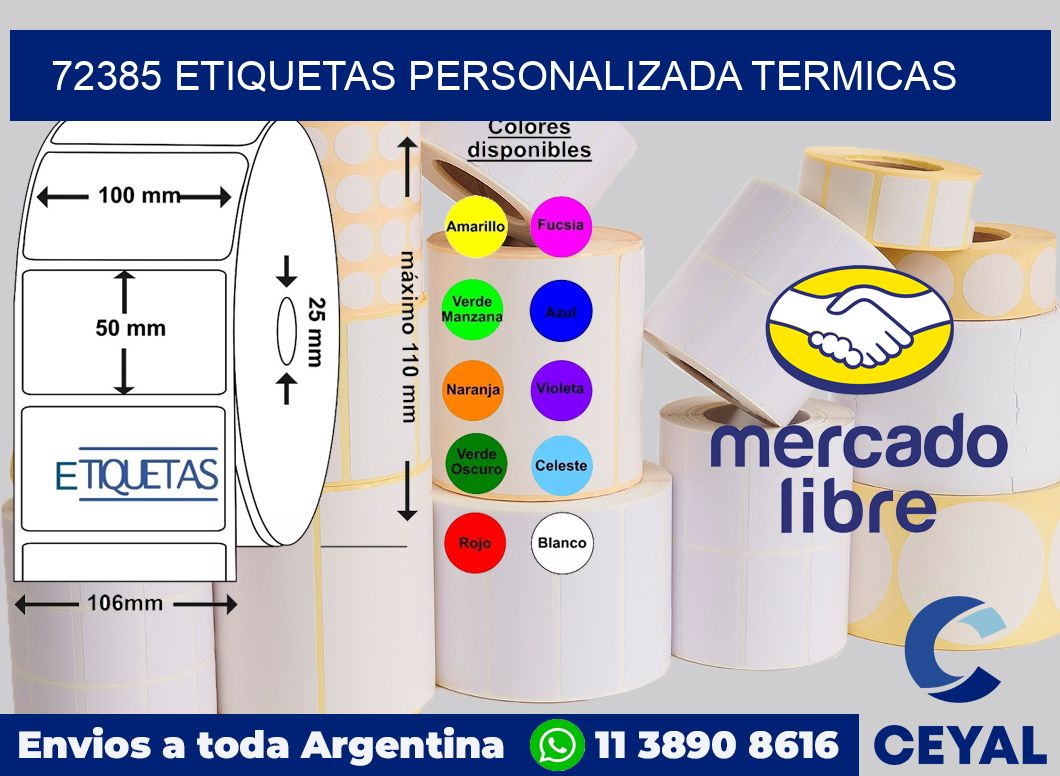 72385 etiquetas personalizada termicas