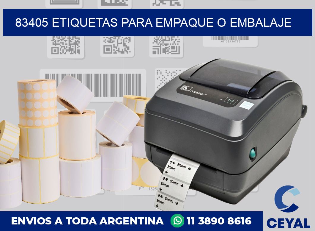 83405 etiquetas para empaque o embalaje