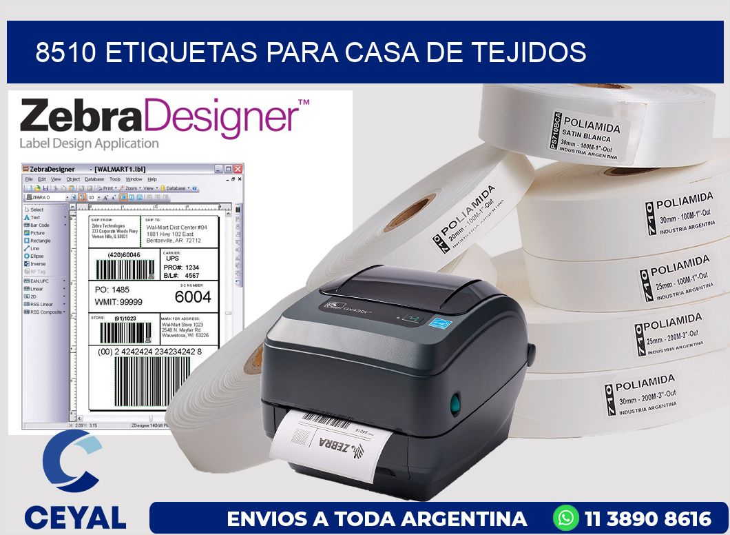 8510 Etiquetas para casa de tejidos