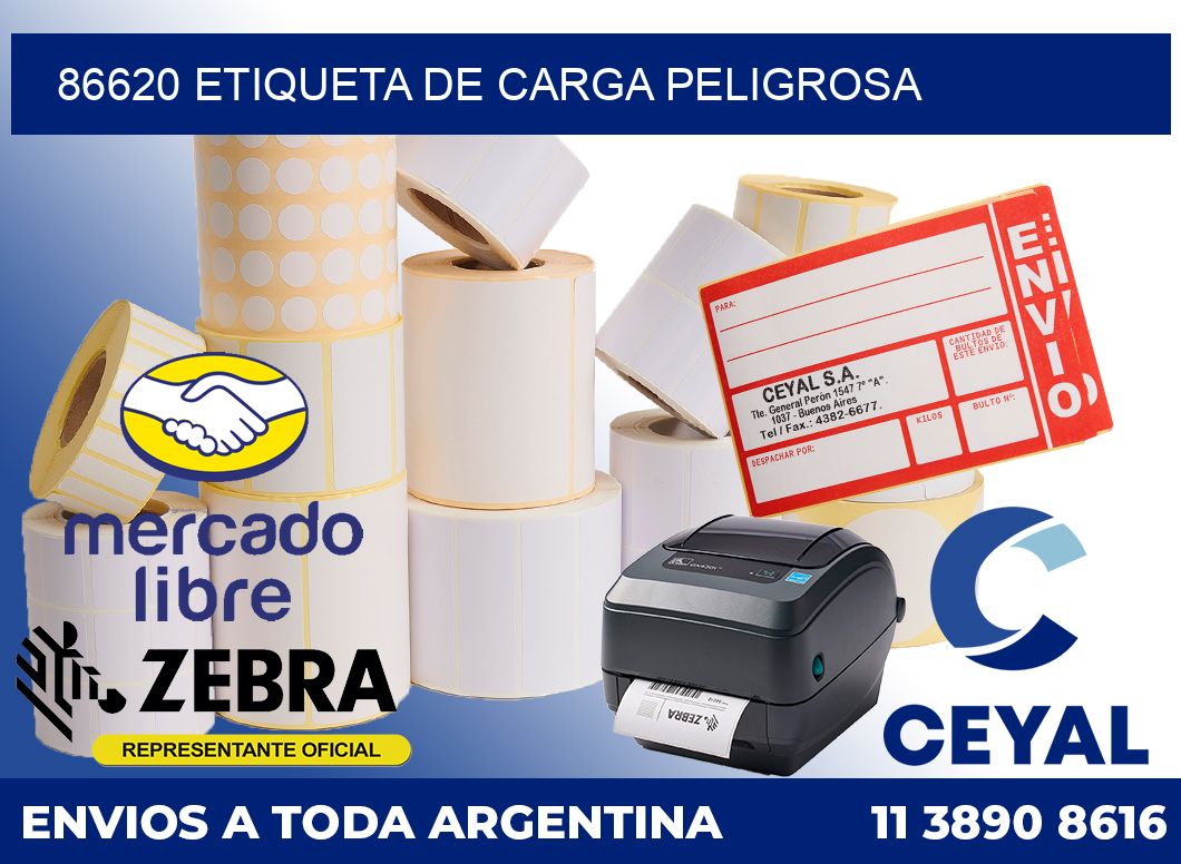 86620 Etiqueta de carga peligrosa