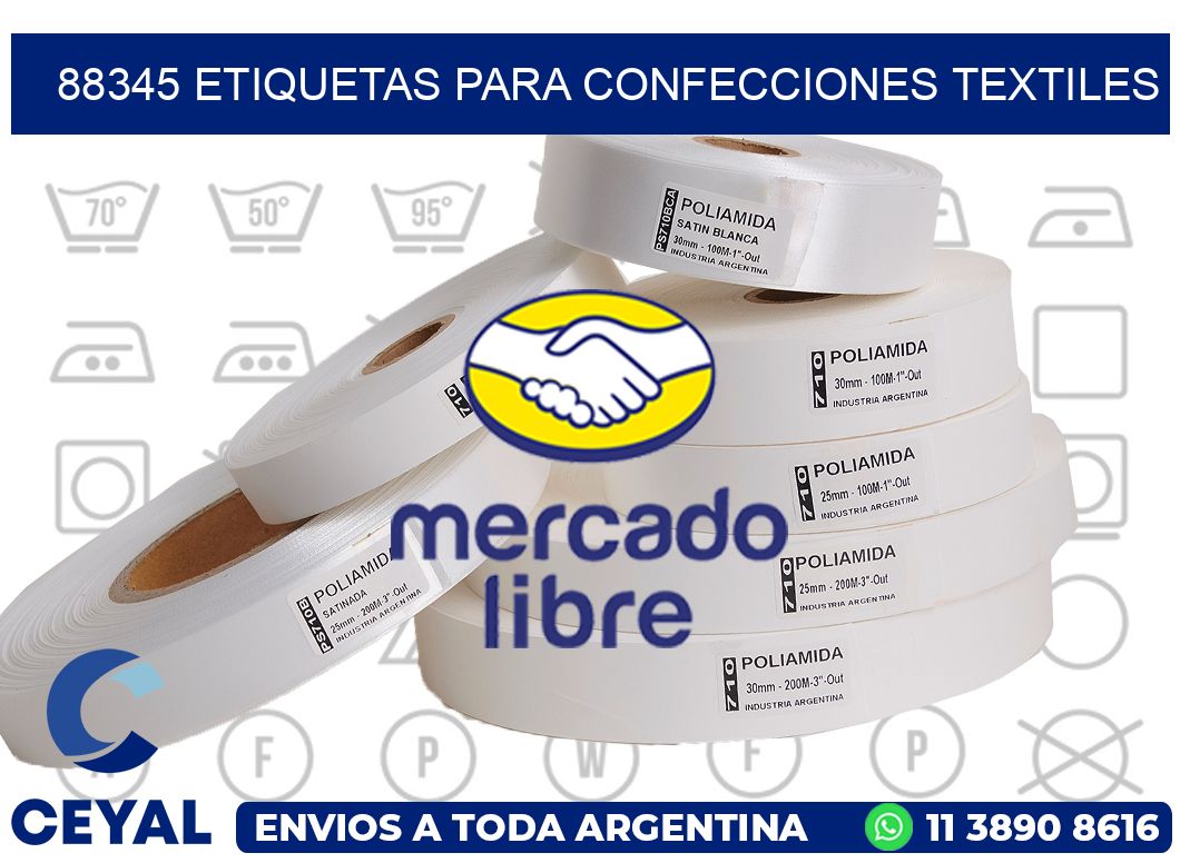 88345 Etiquetas para confecciones textiles