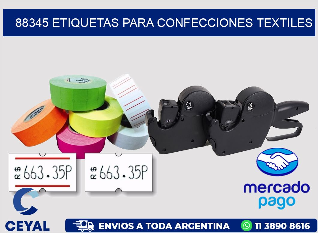 88345 Etiquetas para confecciones textiles