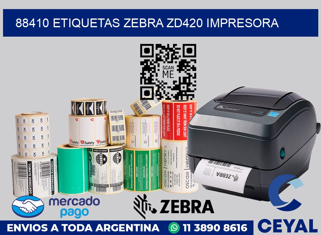 88410 etiquetas Zebra zd420 impresora