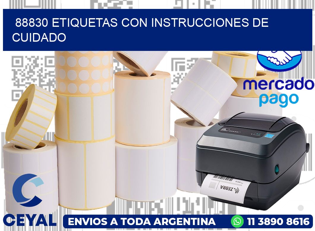 88830 Etiquetas con instrucciones de cuidado