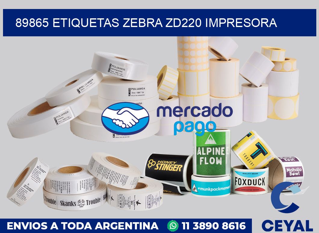 89865 etiquetas Zebra zd220 impresora