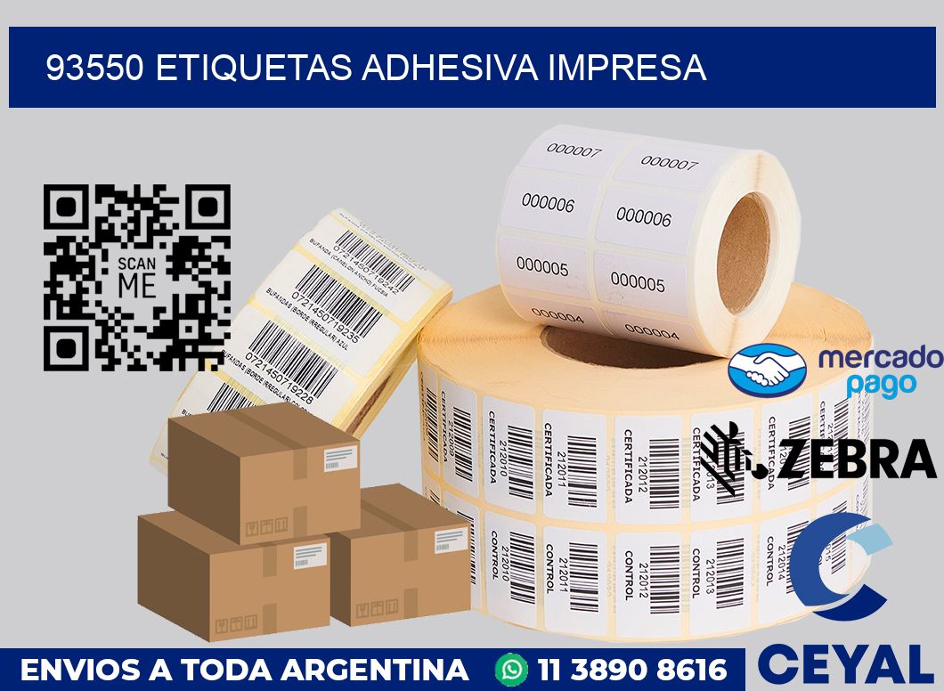 93550 etiquetas adhesiva impresa