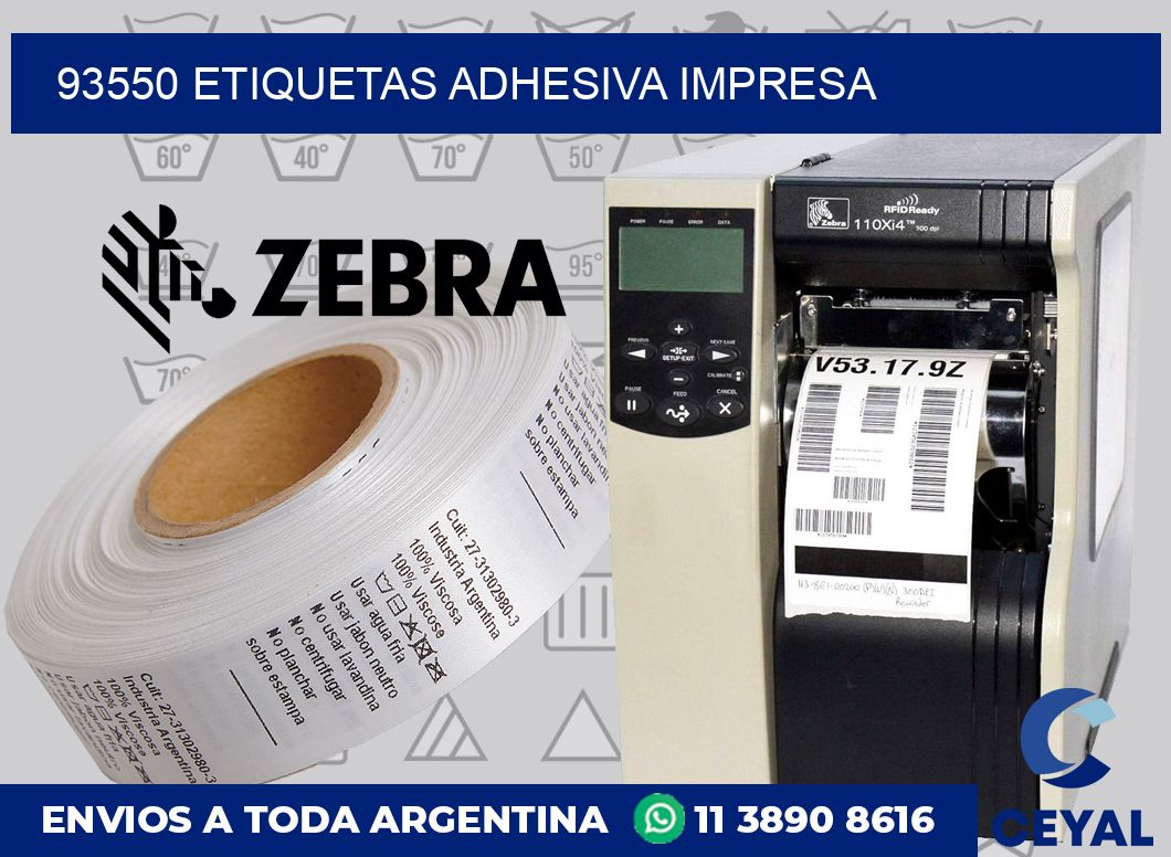 93550 etiquetas adhesiva impresa