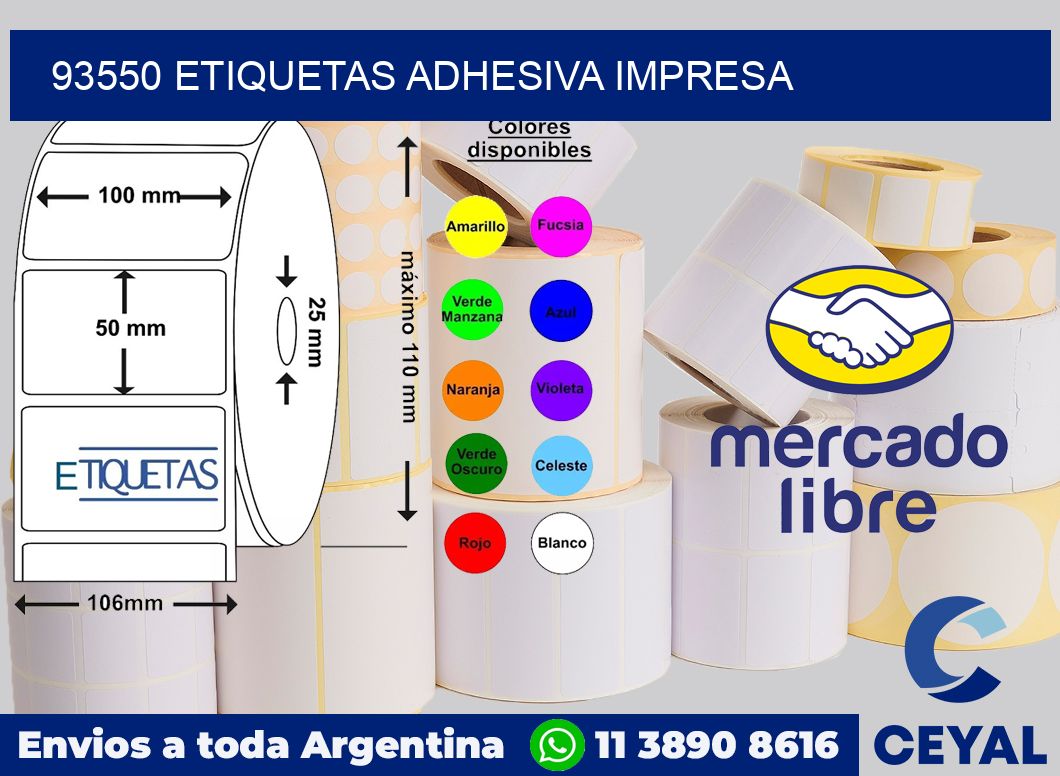 93550 etiquetas adhesiva impresa