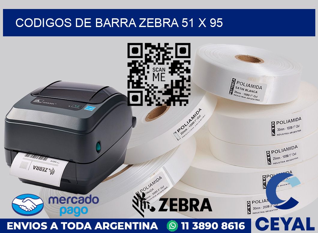 Codigos de barra Zebra 51 x 95