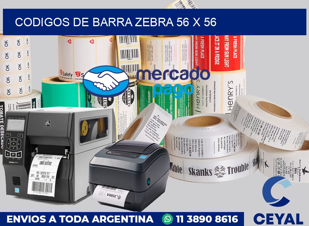 Codigos de barra Zebra 56 x 56