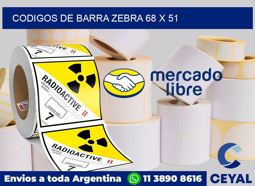 Codigos de barra Zebra 68 x 51