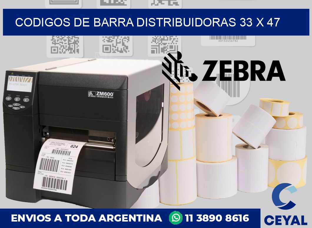 Codigos de barra distribuidoras 33 x 47