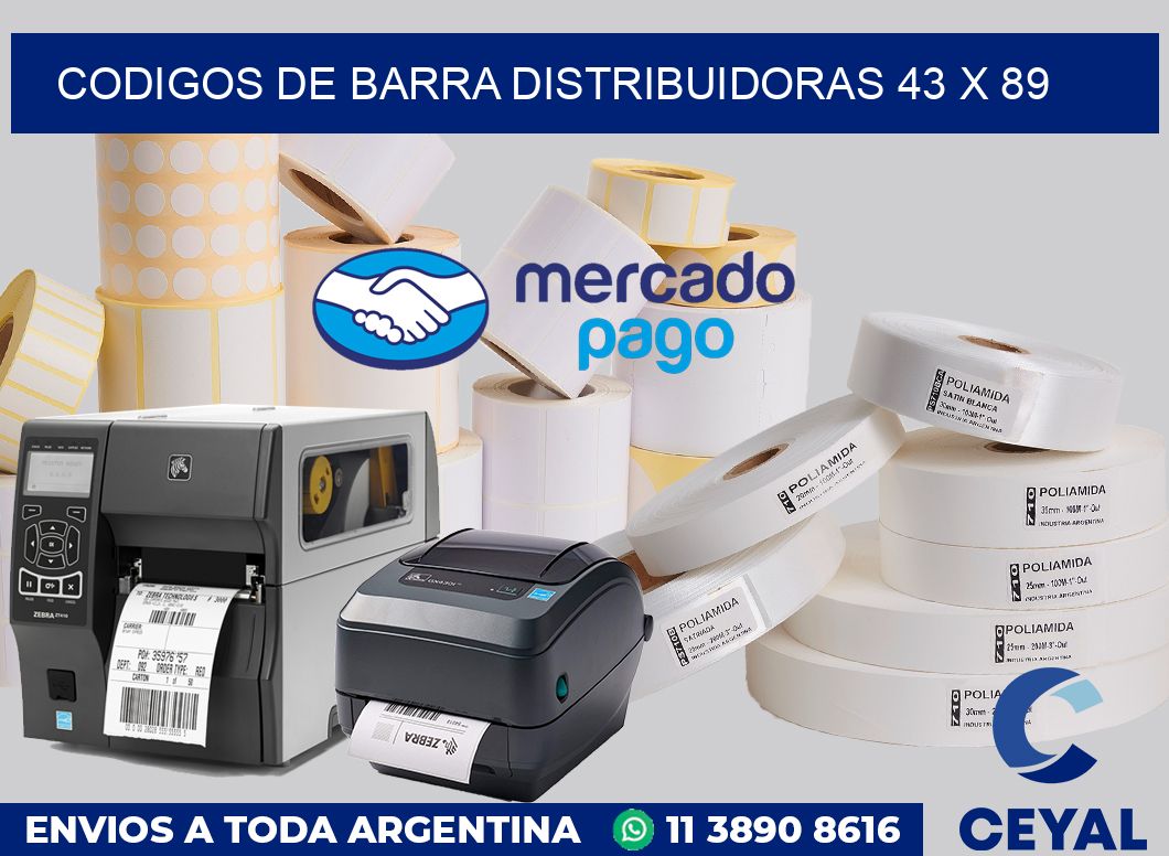Codigos de barra distribuidoras 43 x 89