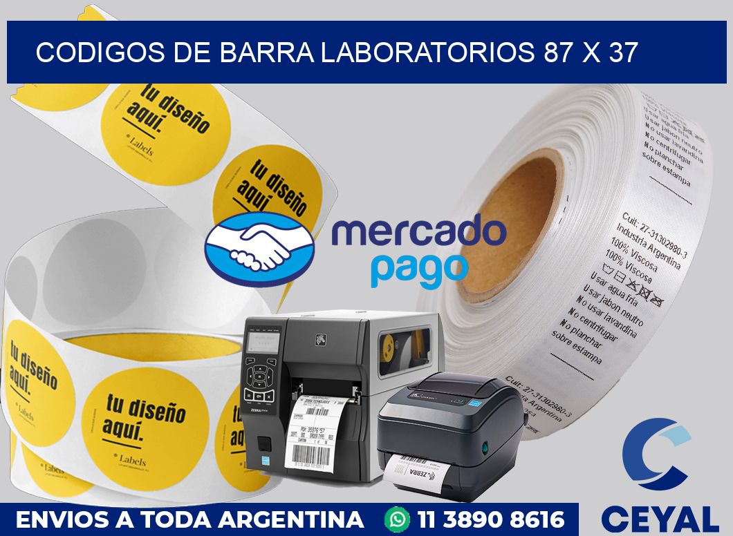 Codigos de barra laboratorios 87 x 37