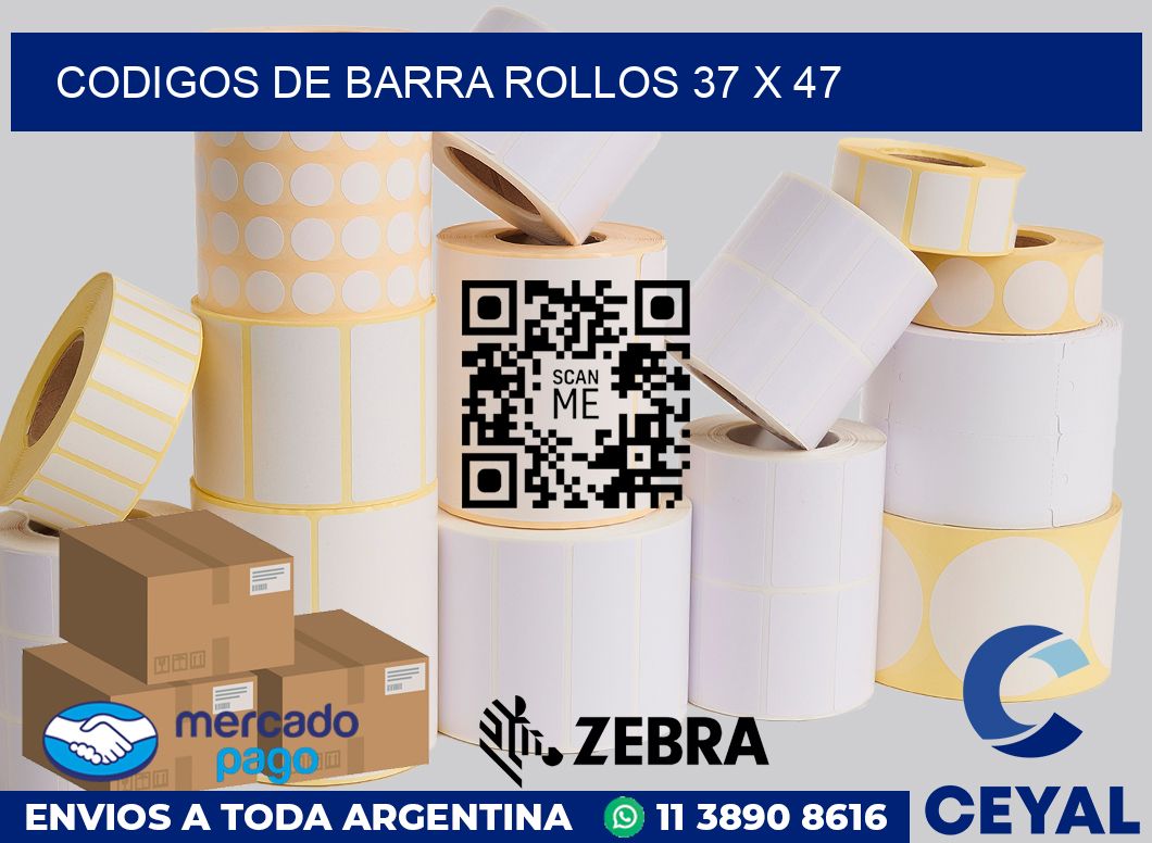 Codigos de barra rollos 37 x 47