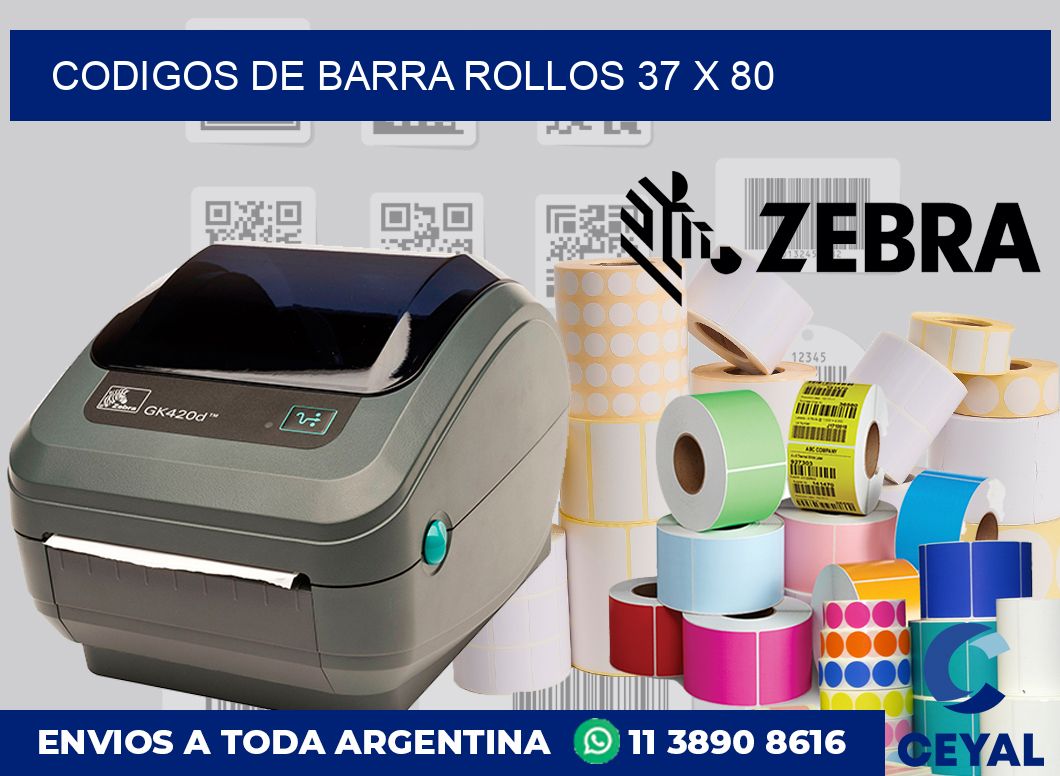 Codigos de barra rollos 37 x 80