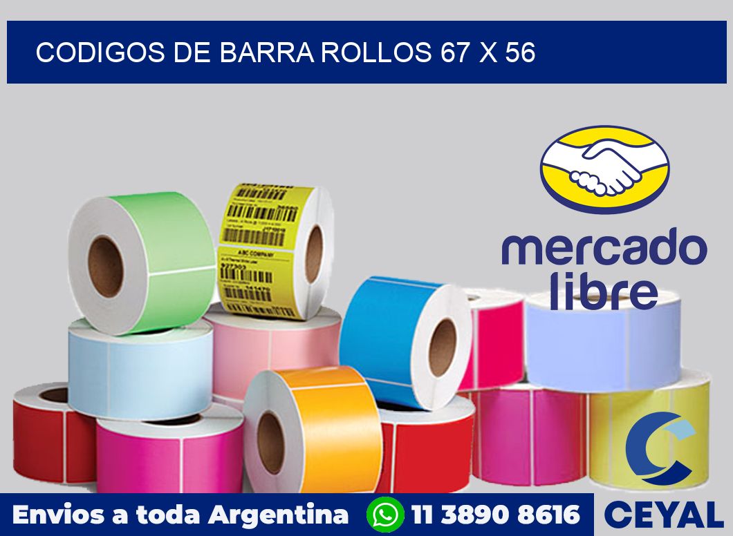 Codigos de barra rollos 67 x 56