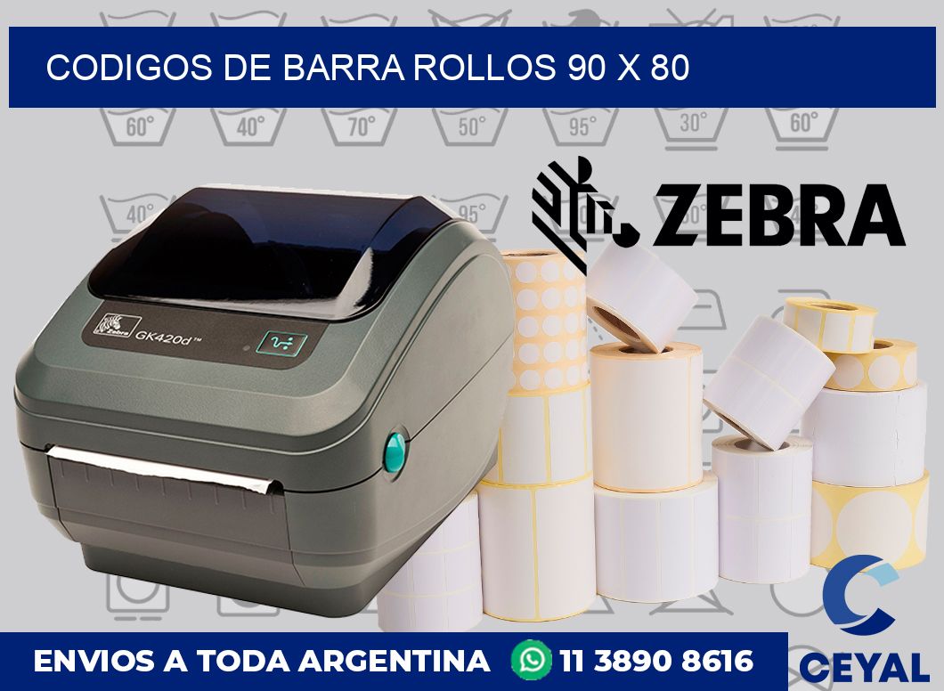 Codigos de barra rollos 90 x 80